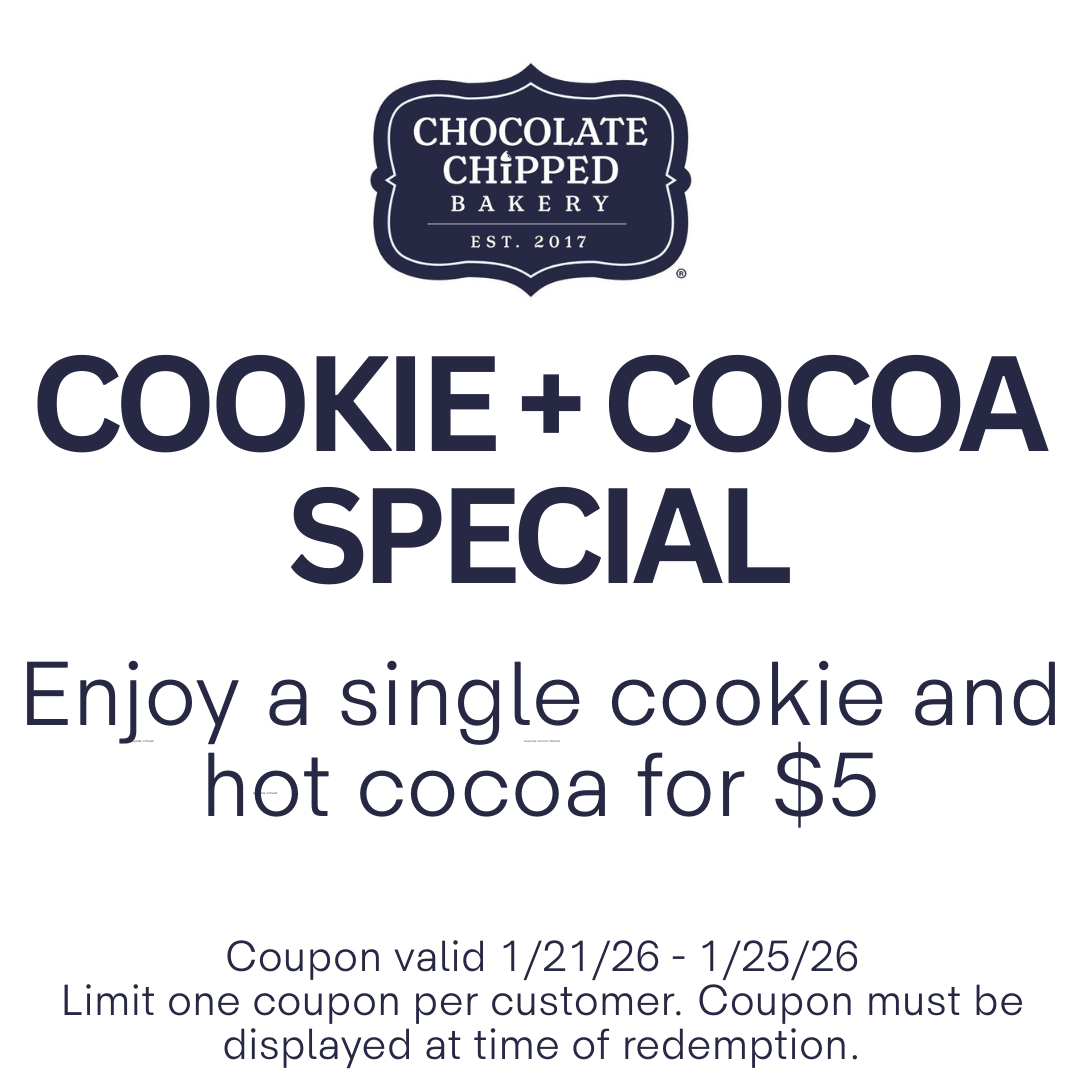 Cookie and hot cocoa bundle for $5 at Chocolate Chipped Bakery